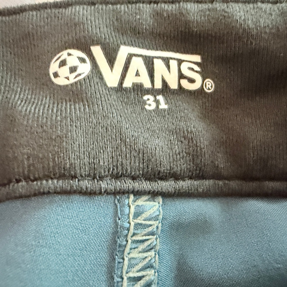 Vans Mens Board Shorts Blue Checkerboard Logo Swim Trunks Size 31 VN0A3HNY - Picture 7 of 11